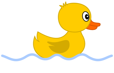 duckling swimmingのイラスト素材