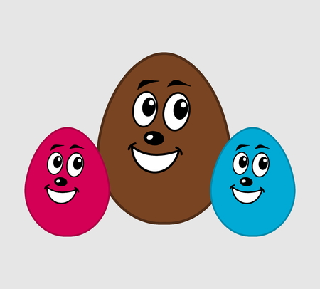 easter eggs smilingのイラスト素材