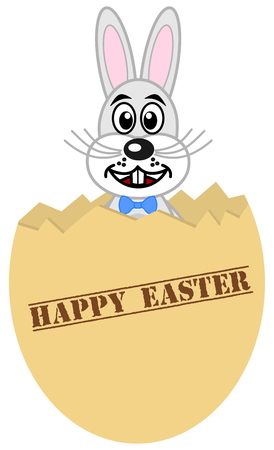 Easter eggs with rabbitのイラスト素材