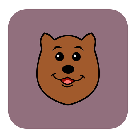bear icon on violet backgroundのイラスト素材
