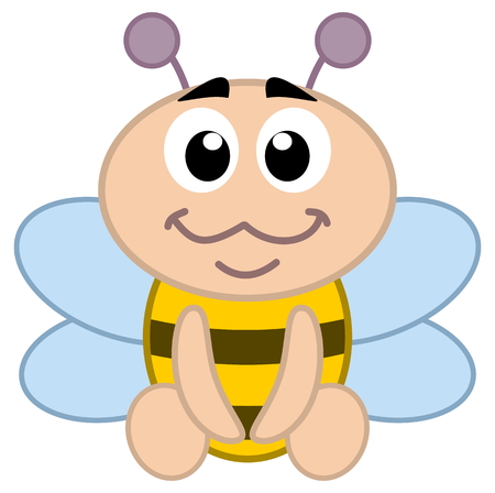 a bee baby sittingのイラスト素材