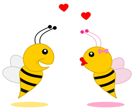 male bee that found his partnerのイラスト素材