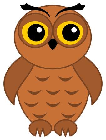 a very exhausted brown owlのイラスト素材