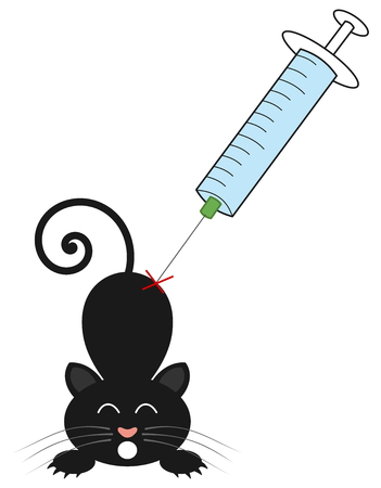cat stung by a syringeのイラスト素材