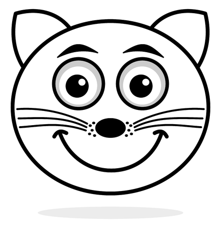 cat face icon smileのイラスト素材