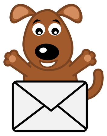 dog received a letterのイラスト素材