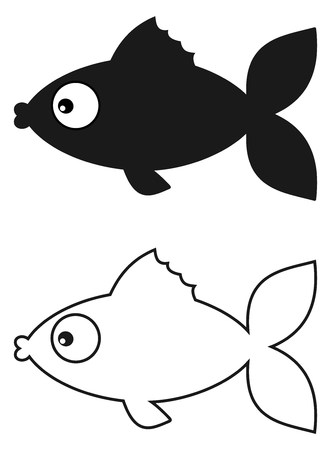 fish black shadowのイラスト素材