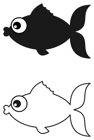 fish black shadowのイラスト素材