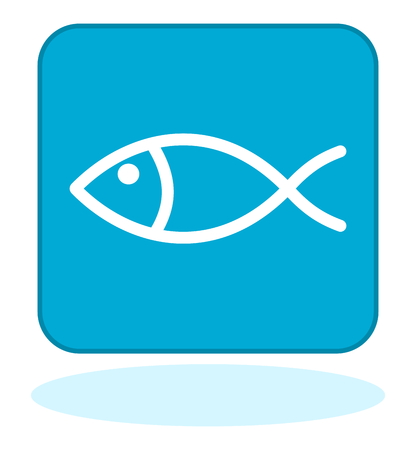 a fish icon on blue backgroundのイラスト素材