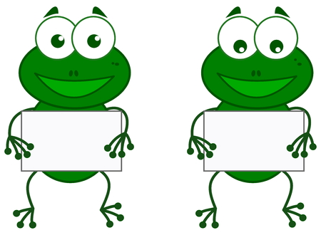 a frog with signのイラスト素材