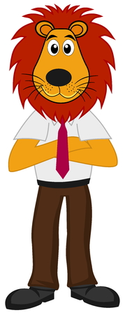 lion suit and tieのイラスト素材