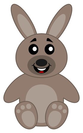 a cute plush rabbit sittingのイラスト素材