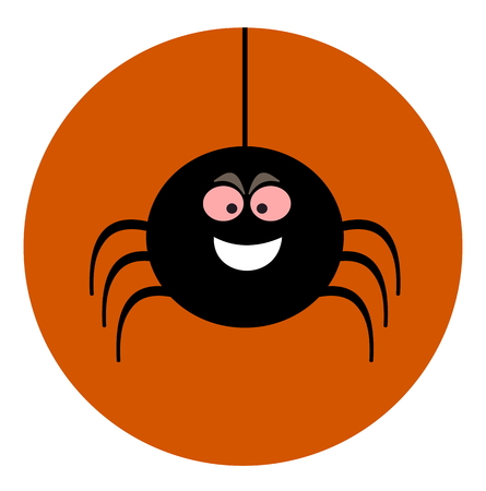a spider on orange iconのイラスト素材