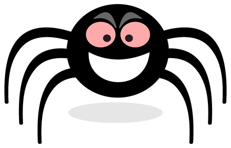 black spider with a slight shadowのイラスト素材