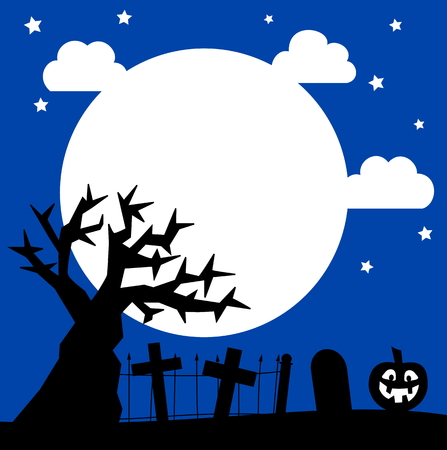 halloween near of the cemeteryのイラスト素材