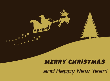 illustration of christmas and new year with santa clausのイラスト素材