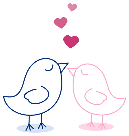 couple of bird magnetのイラスト素材
