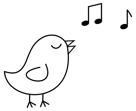 small black bird that singsのイラスト素材
