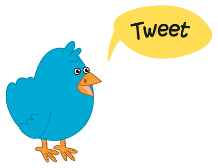 blue bird who wants to make a tweetのイラスト素材