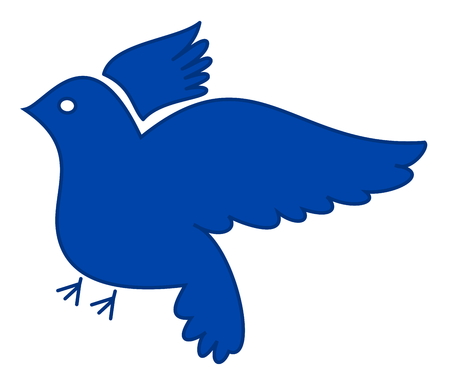 a dove or pigeon in flightのイラスト素材