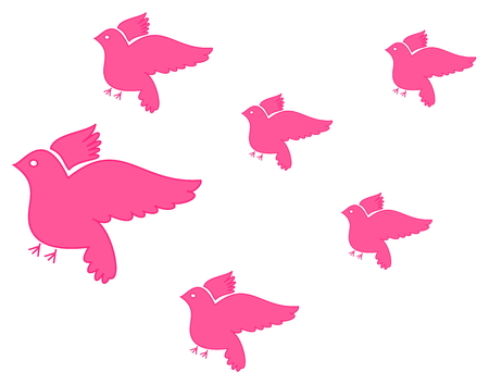 several dove flyingのイラスト素材