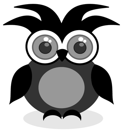 a black owl looking aheadのイラスト素材