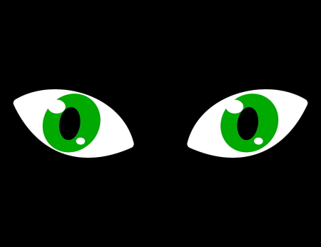 green eyes on a black backgroundのイラスト素材