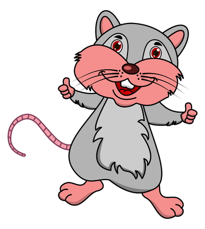 standing rat smiling and happyのイラスト素材