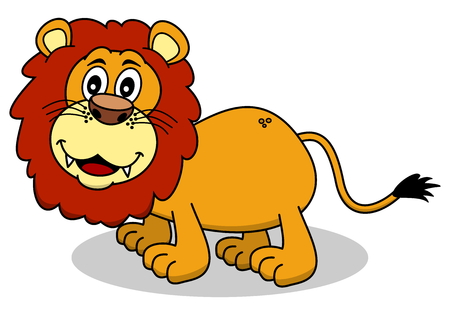 lion in profile with shadowのイラスト素材