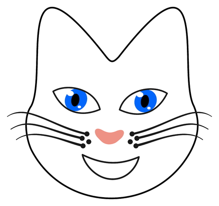 face of cat with blue eyesのイラスト素材