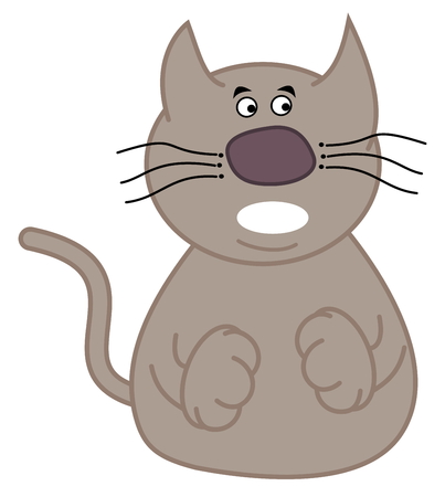 grey cat surprisedのイラスト素材