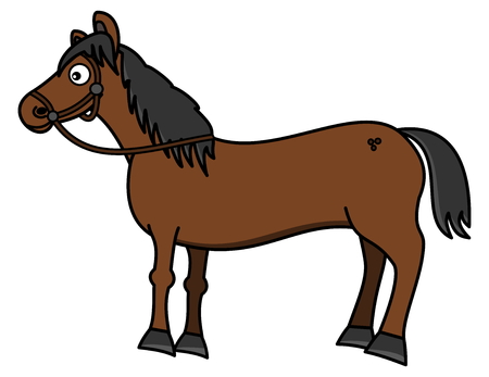 a beautiful brown horse with hitchのイラスト素材