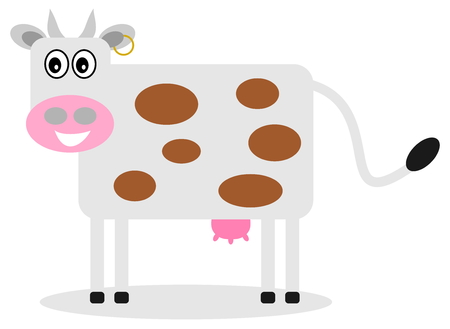 smiling cow profileのイラスト素材