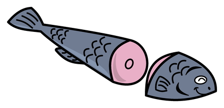 fish cut into 2のイラスト素材