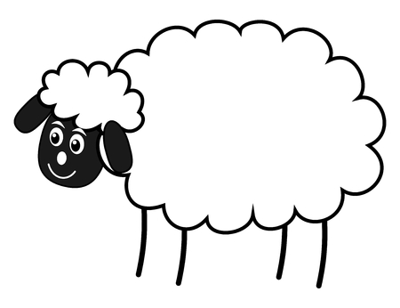 a white sheepのイラスト素材