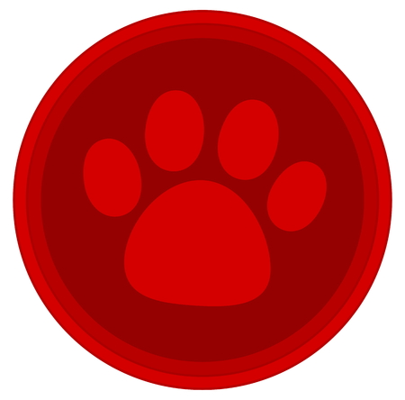 cat dog paw red buttonのイラスト素材
