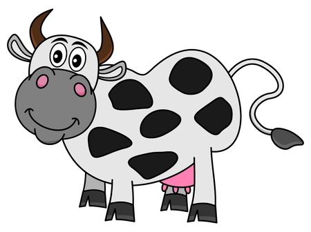 smiling huge cowのイラスト素材