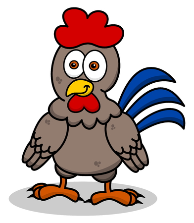 hen standing smilingのイラスト素材