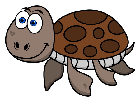 happy turtle swimmingのイラスト素材