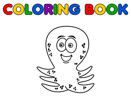 octopus merry standing for coloringのイラスト素材