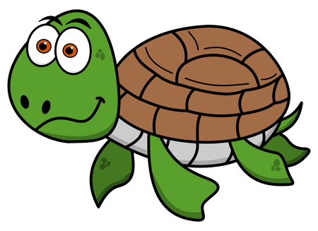 happy turtle swimmingのイラスト素材
