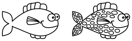 fish swimming for coloringのイラスト素材