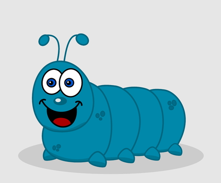 smiling caterpillar on backgroundのイラスト素材