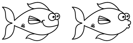fish swimming for coloringのイラスト素材