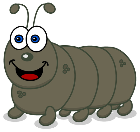 smiling caterpillarのイラスト素材