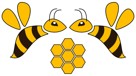 bees with alveolusのイラスト素材