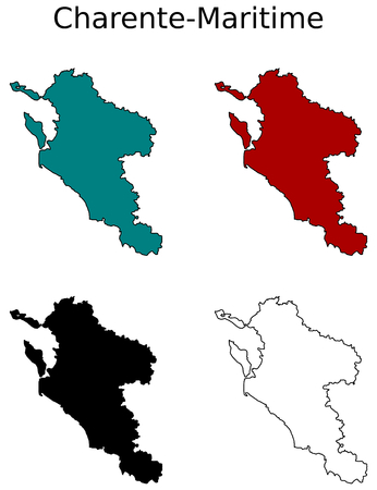 map of Charente-Maritimeのイラスト素材