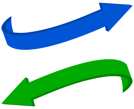 curved blue and green arrowsのイラスト素材