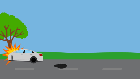 car accident on the roadの写真素材