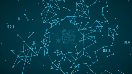 representation of the nodes and connection paths Within networksの写真素材